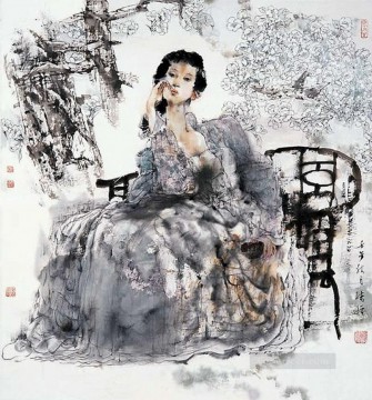  Chinese Deco Art - Wu Xujing ink girl Chinese